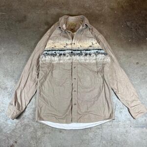 Vintage 90s Cabela's duck and dog scene button up shirt